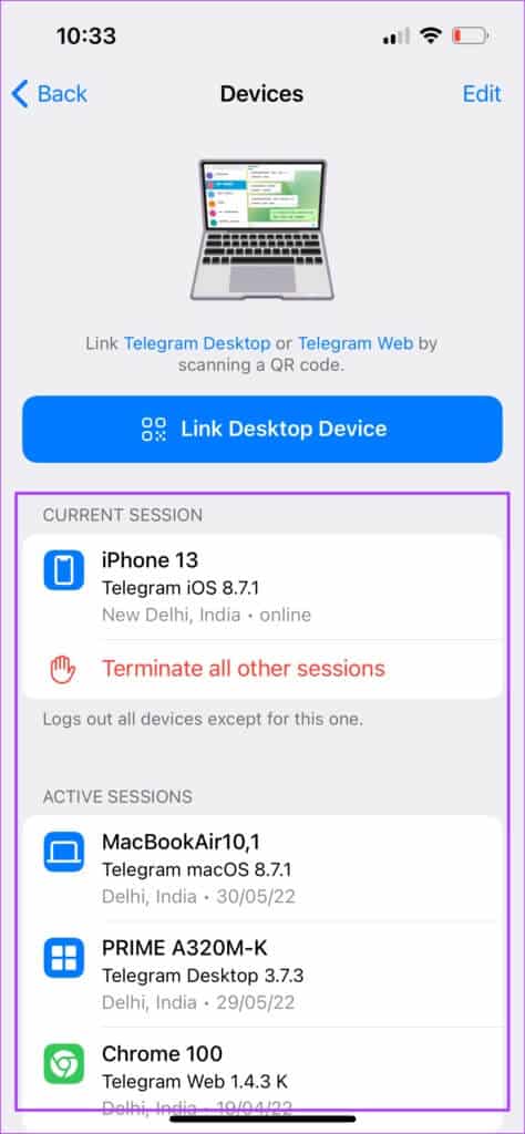 linked-devices-settings-telegram-iphone-474x1024-1-474x1024 كيفية إزالة الأجهزة من حساب Telegram