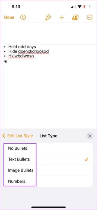list-type-options-pages-app-in-iphone-474x1024-1-324x700 كيفية إدراج وتخصيص القوائم في صفحات Apple