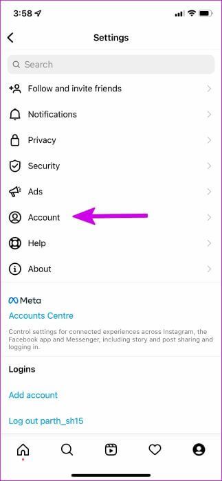 open-account-menu-323x700 أفضل 6 طرق لإصلاح محاولات تسجيل الدخول المشبوهة على Instagram