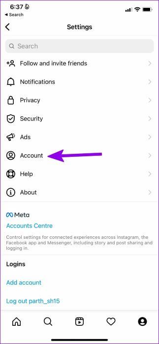 open-account-menu-in-instagram-323x700 أهم 6 نصائح من أجل تأمين حساب Instagram