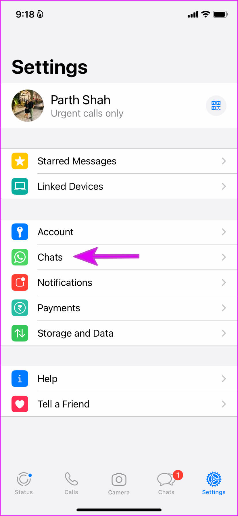 open-chats-menu-828x1792 كيفية حذف WhatsApp Backup من iCloud Storage على iPhone