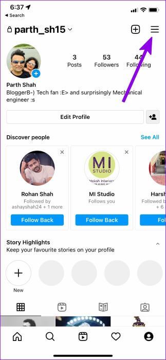 open-instagram-more-menu-323x700 أهم 6 نصائح من أجل تأمين حساب Instagram
