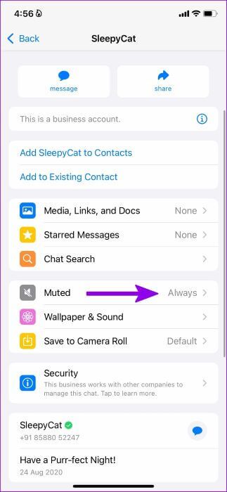 open-muted-menu-323x700 أفضل 9 طرق لإصلاح عدم عمل إشعارات WhatsApp