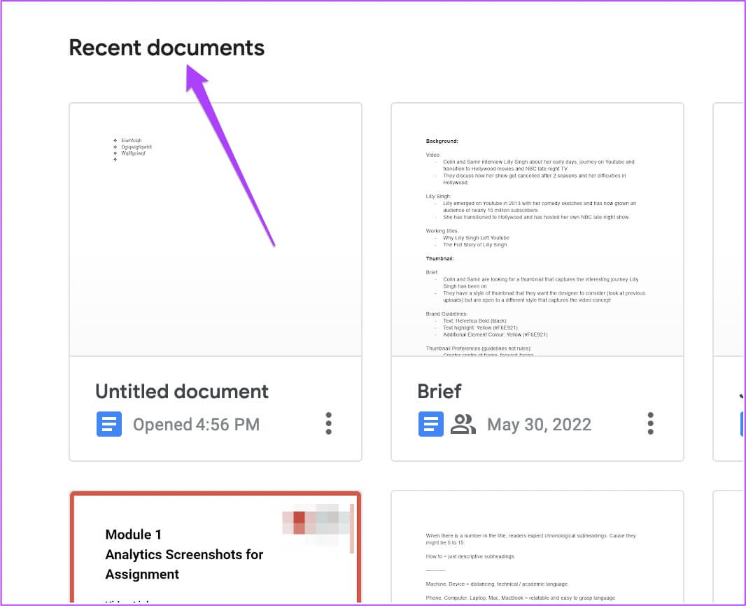 open-recent-documents-google-docs-1066x866 كيفية إنشاء وتخصيص نقاط التعداد في مستندات Google