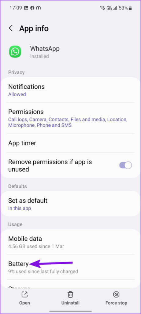 open-whatsapp-battery-menu-461x1024-1-461x1024 أفضل 9 طرق لإصلاح عدم عمل إشعارات WhatsApp