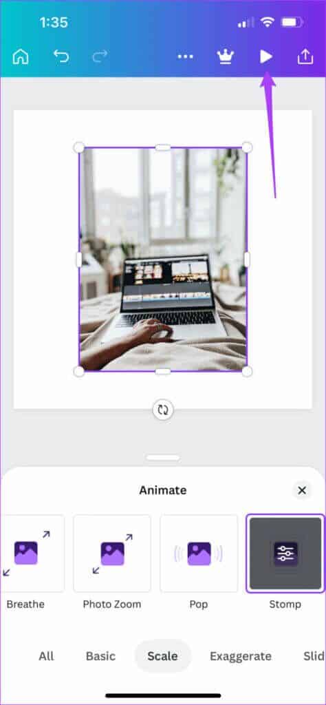 play-image-animation-in-canva-mobile-474x1024-1-474x1024 كيفية إضافة رسوم متحركة في Canva على الهاتف المحمول وسطح المكتب
