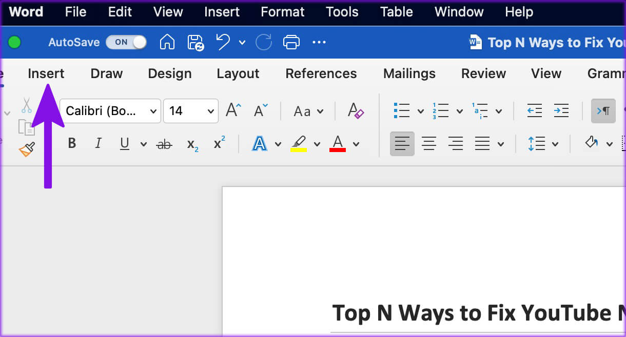 select-insert-menu-on-mac-word-1220x656 كيفية استخدام Grammarly في Microsoft Word