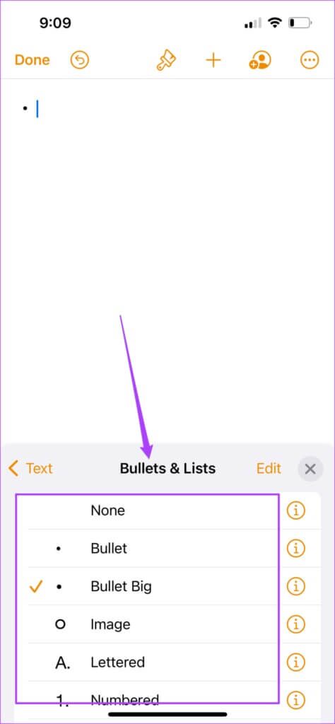 select-list-design-pages-app-iphone-474x1024-1-474x1024 كيفية إدراج وتخصيص القوائم في صفحات Apple