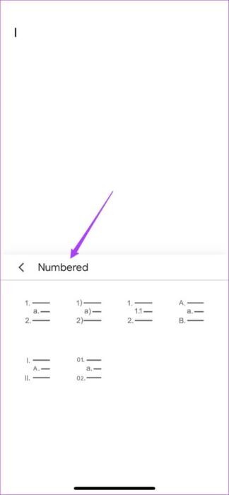 select-numbered-list-bullet-design-in-google-docs-mobile-474x1024-1-324x700 كيفية إنشاء وتخصيص نقاط التعداد في مستندات Google