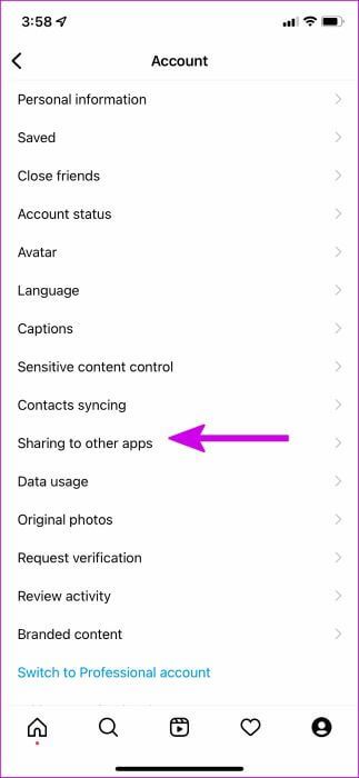 select-sharing-to-other-apps-323x700 أفضل 6 طرق لإصلاح محاولات تسجيل الدخول المشبوهة على Instagram
