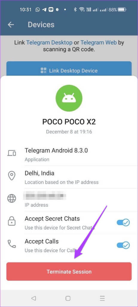 terminate-session-linked-device-telegram-android-462x1024-1-462x1024 كيفية إزالة الأجهزة من حساب Telegram