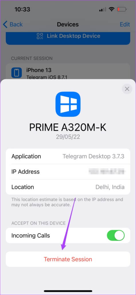 terminate-session-linked-device-telegram-iphone-474x1024-1-474x1024 كيفية إزالة الأجهزة من حساب Telegram