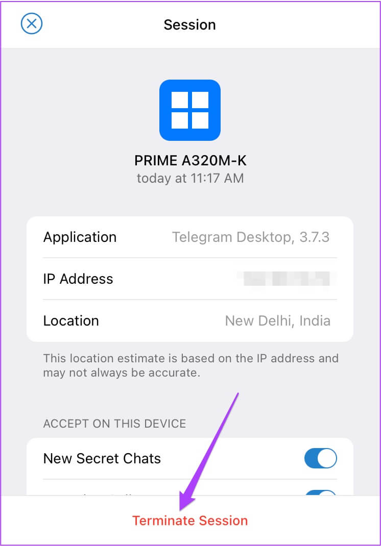 terminate-session-telegram-mac-746x1070 كيفية إزالة الأجهزة من حساب Telegram