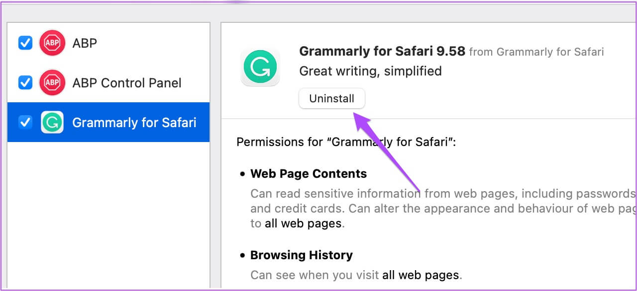 uninstall-extensions-safari-mac-1280x586 أفضل 7 إصلاحات لاستمرار تسجيل الخروج تلقائيًا من YouTube على Mac