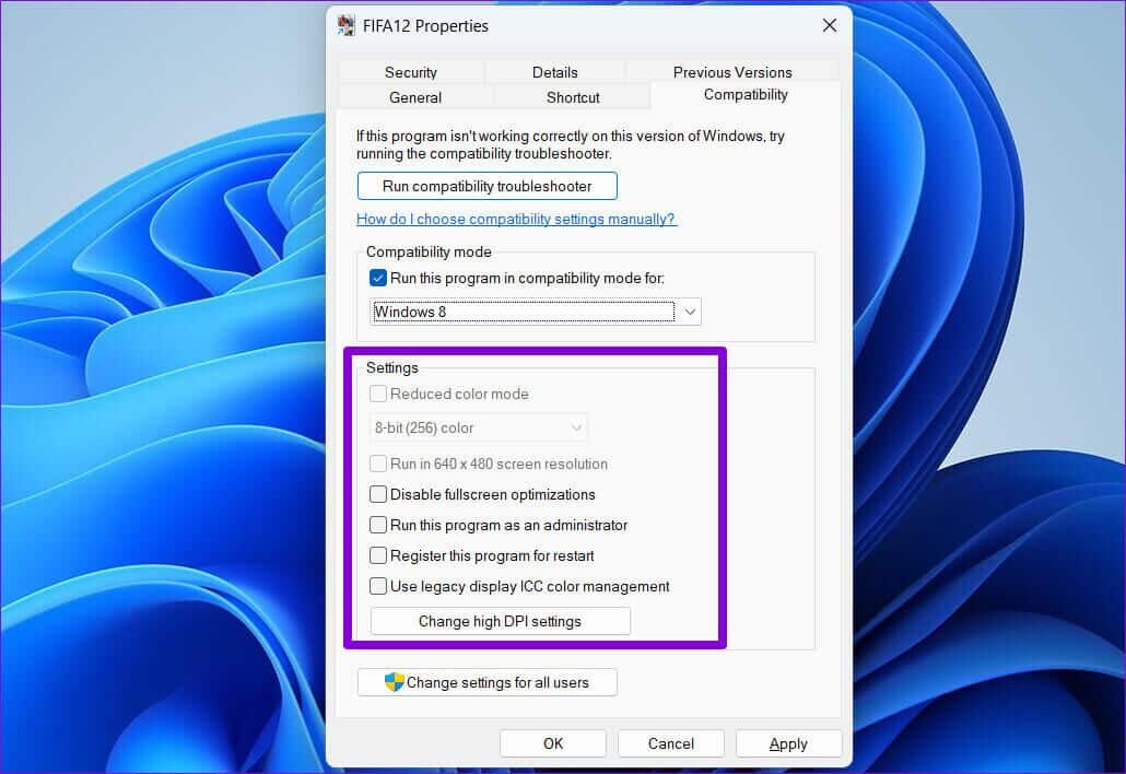 Additional-Compatibility-Settings-1030x708 أفضل 3 طرق لجعل البرامج القديمة متوافقة على Windows 11