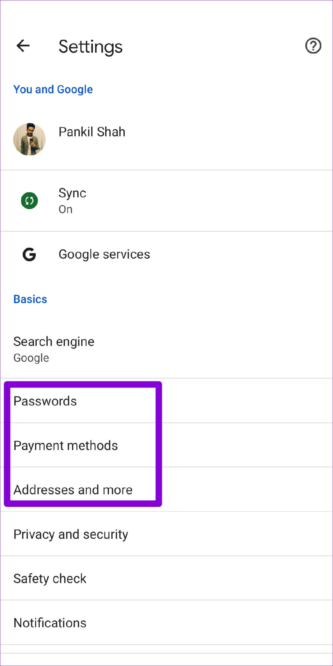 Autofill-in-Google-Chrome-for-Mobile-1082x2162 كيفية تمكين أو تعطيل الملء التلقائي لكلمات المرور في Google Chrome
