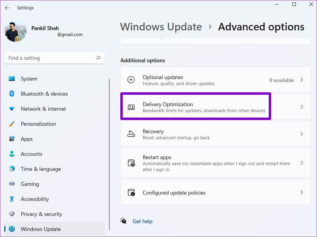 Bandwidth-Delivery-Optimization-on-Windows-1051x788 أفضل 9 طرق حل مشكلة بطء الإنترنت في ويندوز 11