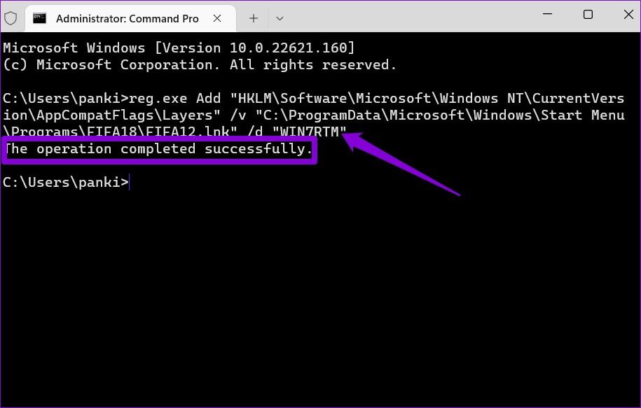 Change-Compatibility-Using-Command-Prompt-915x583 أفضل 3 طرق لجعل البرامج القديمة متوافقة على Windows 11