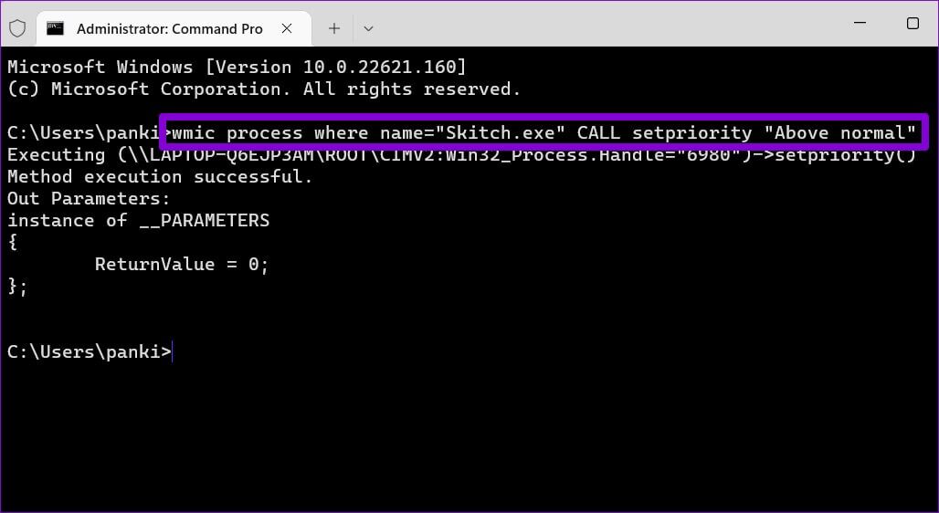 Change-Process-Priority-Level-From-Command-Prompt-1028x562 كيفية تغيير أولوية البرنامج في Windows 10 و Windows 11