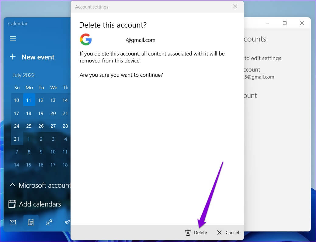 Confirm-Delete-Google-Calendar-From-Windows-11-1039x798 كيفية استخدام تقويم Google على Windows 11