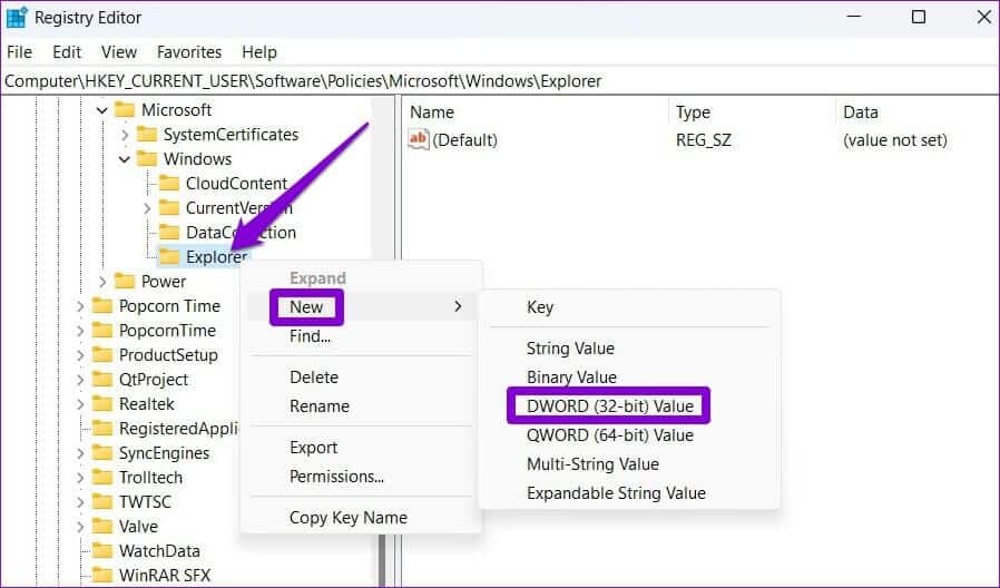 Create-DWORD-in-Registry-2-898x528 أفضل 7 طرق لإصلاح عدم فتح مركز العمل على Windows 11