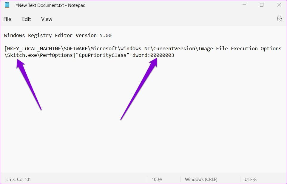 Create-Registry-File-962x615 كيفية تغيير أولوية البرنامج في Windows 10 و Windows 11