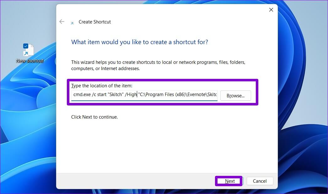 Create-Shortcut-on-Windows-1045x620 كيفية تغيير أولوية البرنامج في Windows 10 و Windows 11