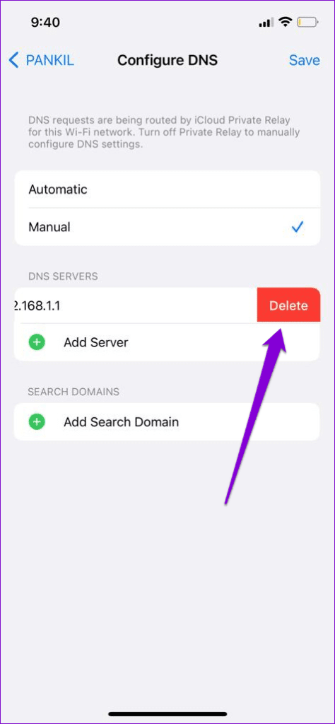 Delete-DNS-Entry-474x1024-1 أفضل 7 طرق لإصلاح خطأ اتصال SSL في Safari لأجهزة iPhone