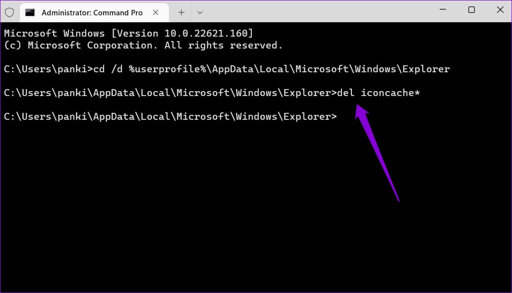 Delete-Icon-Cache-on-Windows-1033x592 طرق إصلاح الرموز المفقودة من قائمة ابدأ في Windows 11