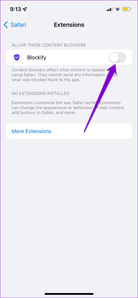 Disable-Safari-Extensions-on-iPhone-474x1024-1 أفضل 7 طرق لإصلاح خطأ اتصال SSL في Safari لأجهزة iPhone