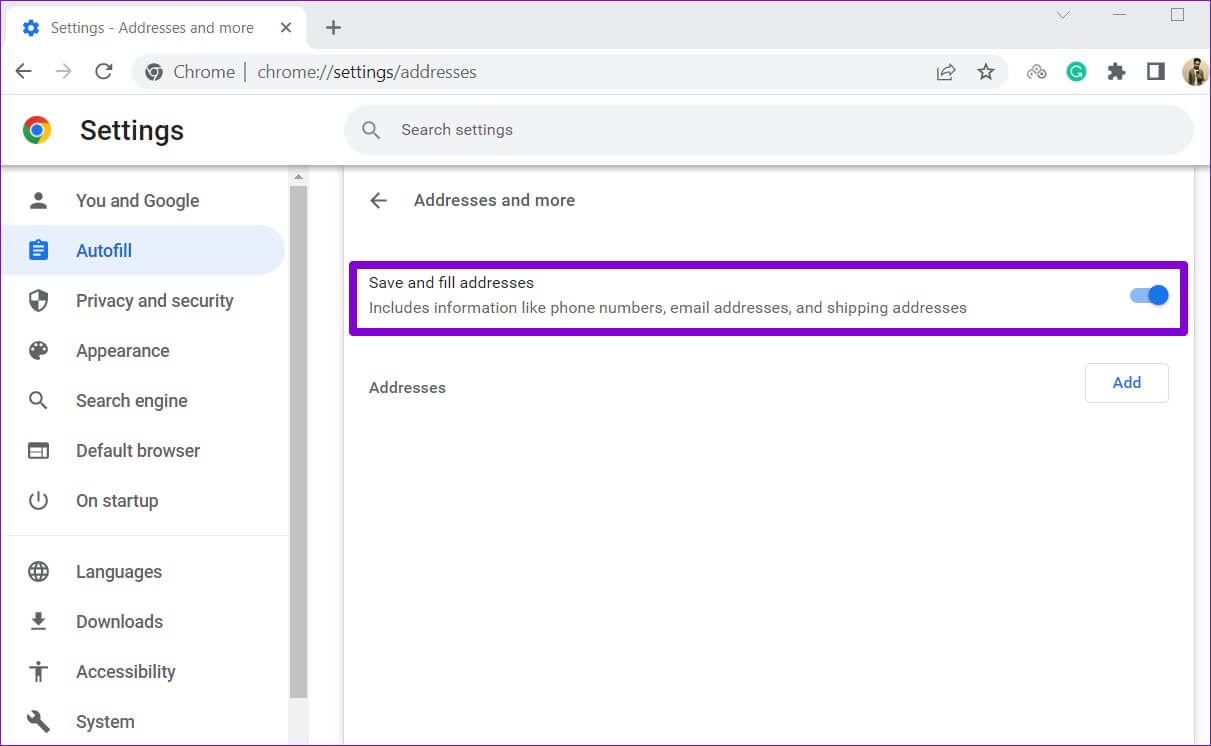Enable-Autofill-for-Addresses-in-Chrome-1211x746 كيفية تمكين أو تعطيل الملء التلقائي لكلمات المرور في Google Chrome