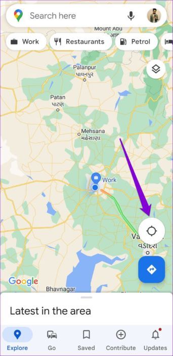 Find-Current-Location-in-Google-Maps-500x1024-1-342x700 كيفية حفظ والعثور على موقع موقف السيارات الخاص بك في خرائط Google