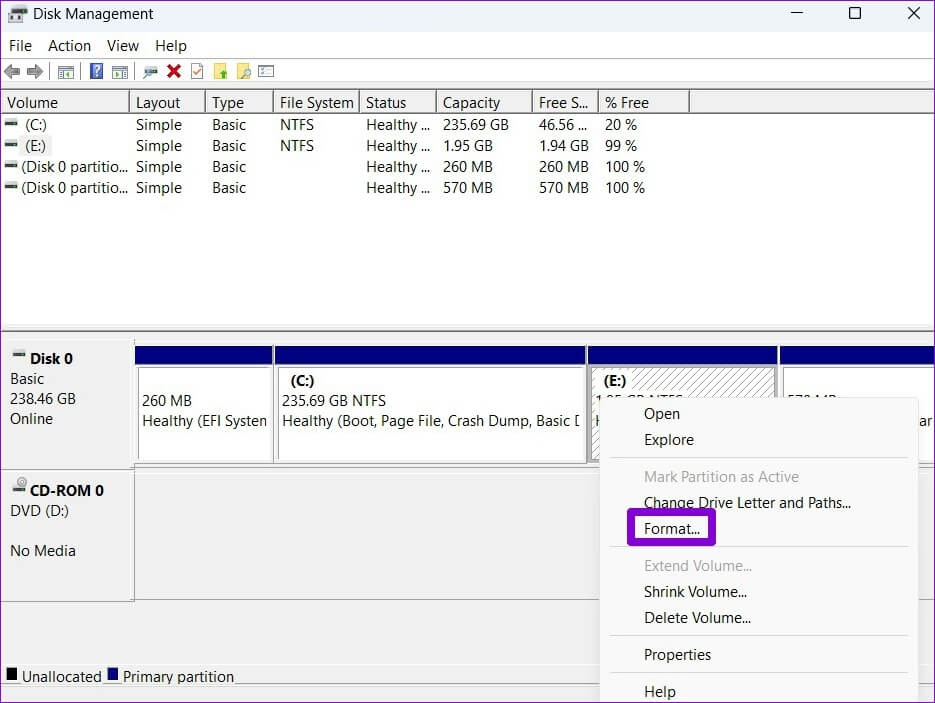 Format-Drive-Using-Disk-Management-Utility-935x703 تهيئة وفورمات القرص الثابت hdd و ssd على Windows 11