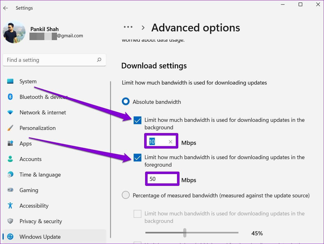 Limit-Bandwidth-Usage-for-Windows-Updates-1045x785 أفضل 9 طرق حل مشكلة بطء الإنترنت في ويندوز 11
