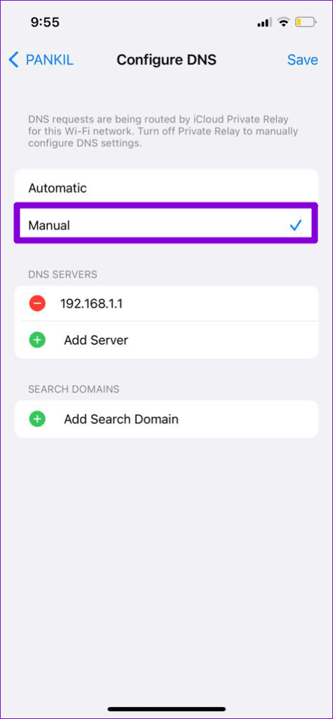 Manual-DNS-on-iPhone-1-474x1024-1 أفضل 7 طرق لإصلاح خطأ اتصال SSL في Safari لأجهزة iPhone