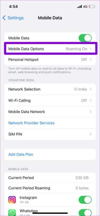 Mobile-Data-Options-2-741x1602-e1657202516107 طرق إصلاح عدم اتصال Facebook Messenger بالإنترنت على iPhone