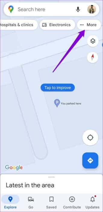More-Options-in-Google-Maps-500x1024-1-342x700 كيفية حفظ والعثور على موقع موقف السيارات الخاص بك في خرائط Google