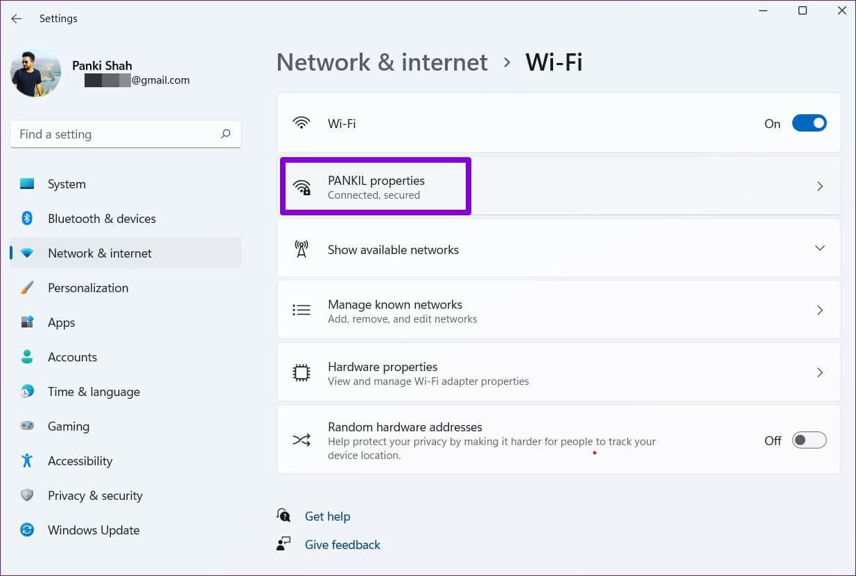 Open-WiFi-Properties-1235x832 أفضل 9 طرق حل مشكلة بطء الإنترنت في ويندوز 11