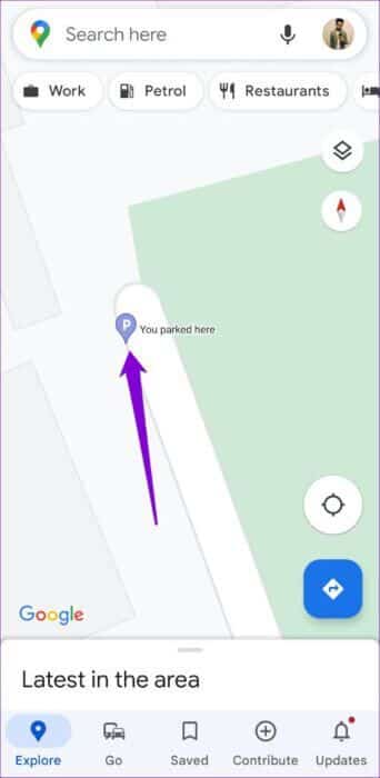 Parking-Location-in-Google-Maps-500x1024-1-342x700 كيفية حفظ والعثور على موقع موقف السيارات الخاص بك في خرائط Google