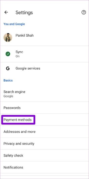 Payment-Method-Autofill-in-Google-Chrome-for-Mobile-1082x2162-e1657536346738 كيفية تمكين أو تعطيل الملء التلقائي لكلمات المرور في Google Chrome