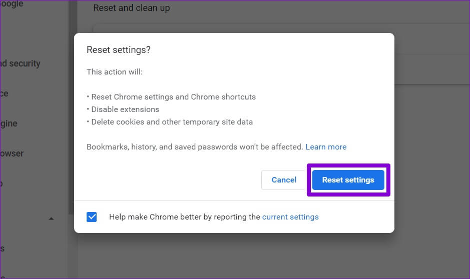 Reset-Chrome-Settings-2-939x558 طرق إصلاح عدم عمل إشعارات Google Chrome على Windows 11