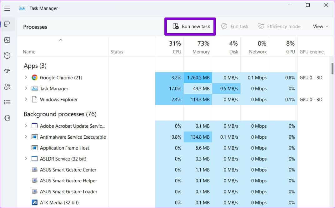 Run-New-Task-on-Windows-1-1072x666 طرق إصلاح الرموز المفقودة من قائمة ابدأ في Windows 11