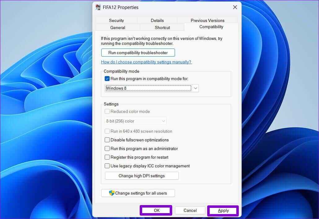 Save-Compatibility-Settings-1030x708 أفضل 3 طرق لجعل البرامج القديمة متوافقة على Windows 11