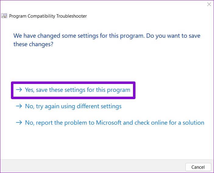 Save-Program-Compatibility-Settings-1-703x569 أفضل 3 طرق لجعل البرامج القديمة متوافقة على Windows 11