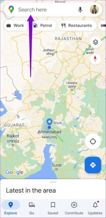 Search-Destination-in-Google-Maps-500x1024-1-342x700 كيفية حفظ والعثور على موقع موقف السيارات الخاص بك في خرائط Google