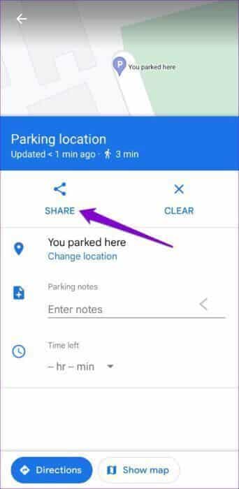Share-Parking-Location-in-Google-Maps-500x1024-1-342x700 كيفية حفظ والعثور على موقع موقف السيارات الخاص بك في خرائط Google