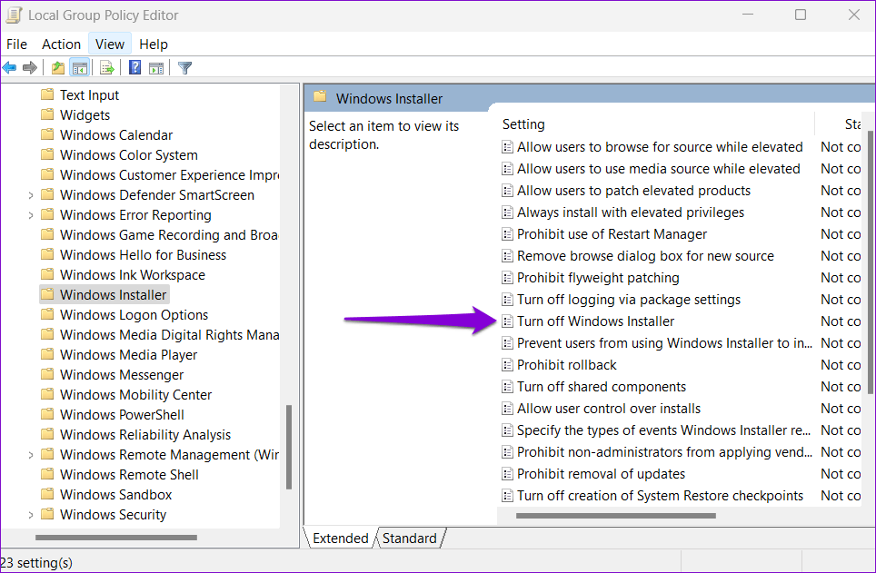 Windows-Installer-Policy أفضل 3 طرق لمنع المستخدمين من تثبيت برامج جديدة على Windows 11