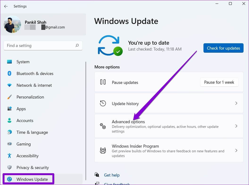 Windows-Update-Options-1055x787 أفضل 9 طرق حل مشكلة بطء الإنترنت في ويندوز 11