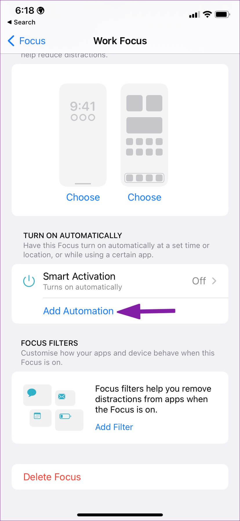 add-focus-automation-828x1792 كيف اغير شاشة القفل في iPhone تلقائيًا؟