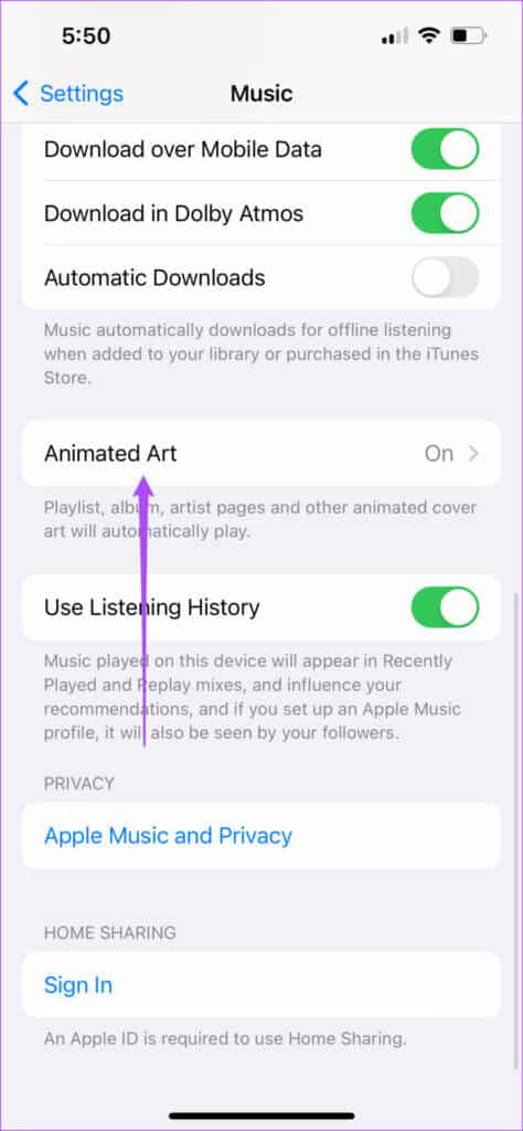 animated-art-music-settings-iphone-474x1024-1-474x1024 إصلاح كيفية التشغيل التلقائي للأغنية التالية لـ Apple Music على الايفون